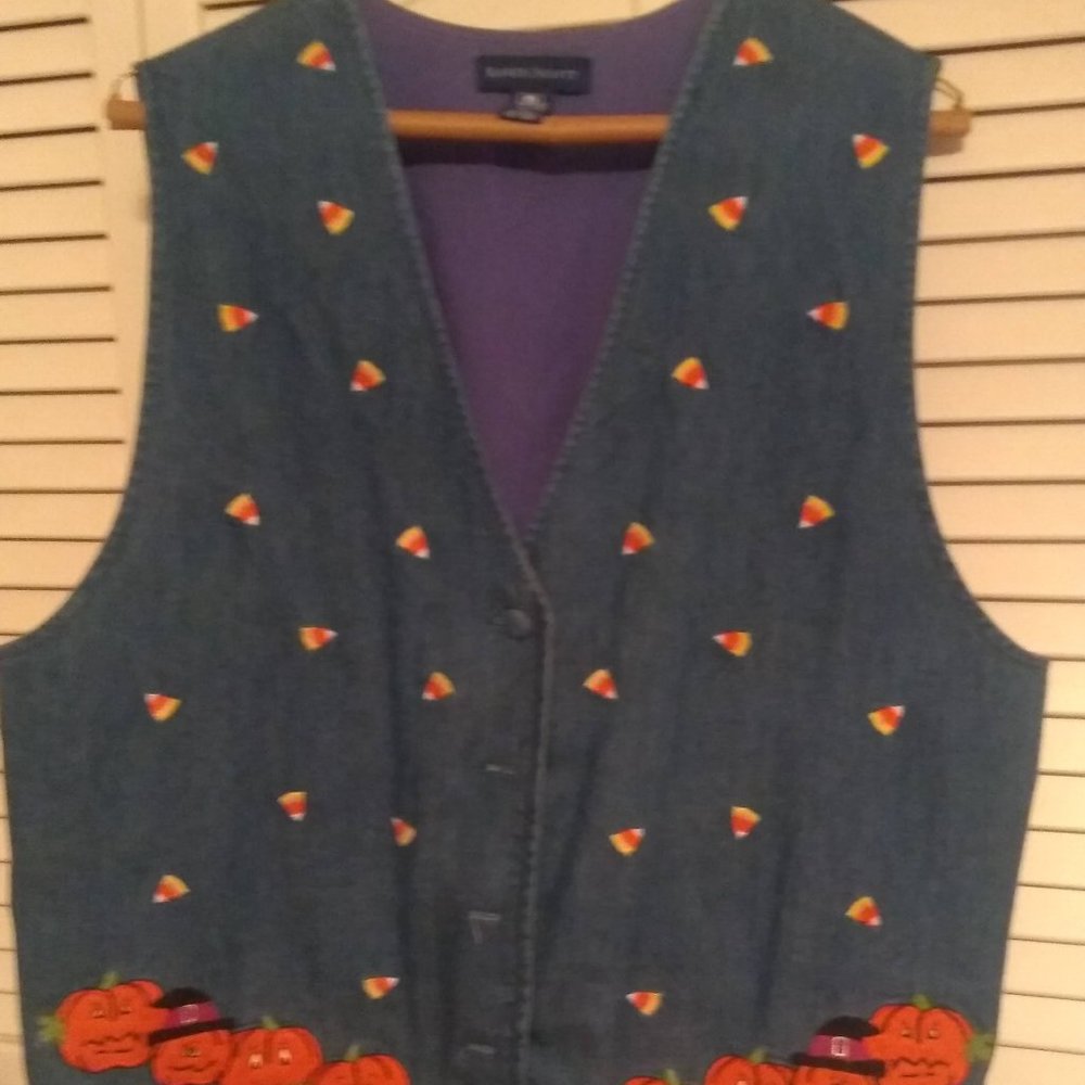 Ladies Halloween Denim Vest